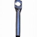 Metallischer Seilendverschluss mit Öse zur sicheren Befestigung und Verbindung von Gummiseilen.