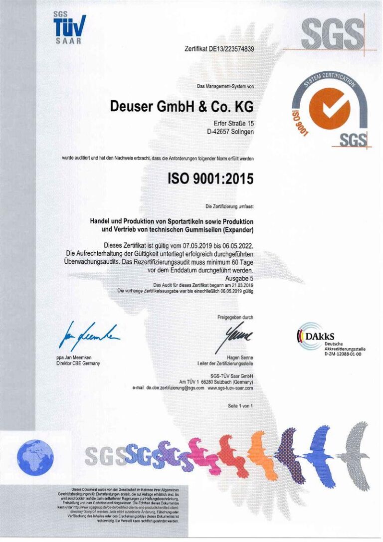 ISO 9001 Zertifikat für Qualitätsmanagement gültig von Mai 2025 bis Mai 2026