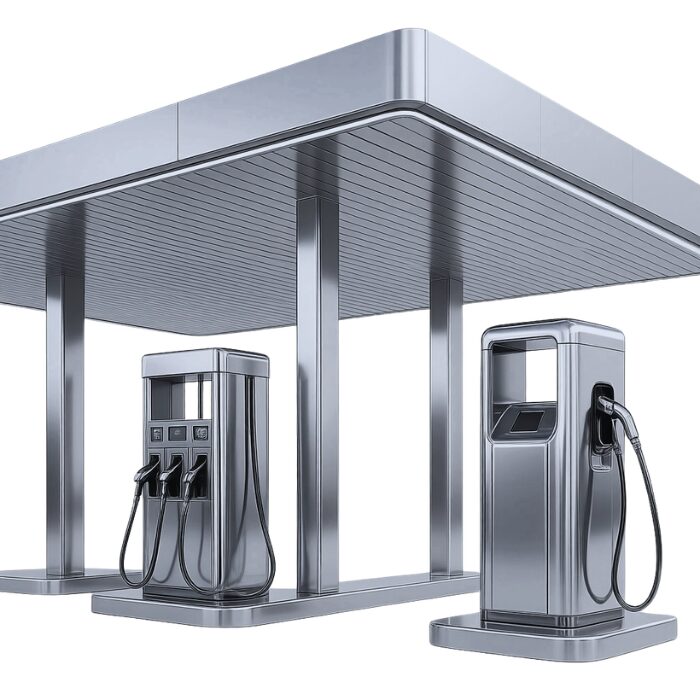 Tankstelle und Ladeinfrastruktur als Anwendung technischer Gummiseile und Spanngummis