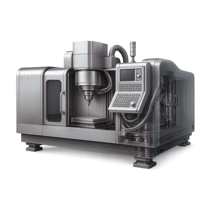 CNC-Maschine im Maschinenbau mit technischen Spannsystemen und Expanderseilen für industrielle Anwendungen